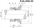 Sello mecánico Alfa Laval R-AL.LKHs 32, SIC/SIC, VITON, 316