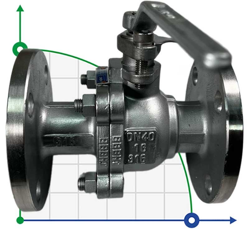 PN16 DN40 Шаровой кран из нержавеющей стали AISI 316, Seat PTFE