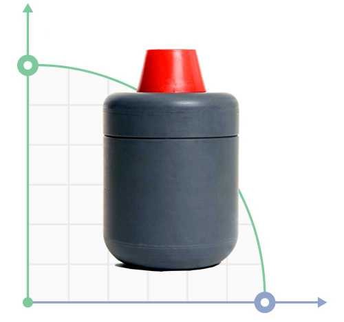 Compuerta 0,05 l, PVC - FPM, 3/8 pulgada