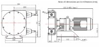 Industrial hose pump JXHIN-15-ABS Plastic-NBR-P, 215 l/h, 0,55 kW, 12 bar, 380V