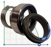 Sello mecánico simple R-BT-RN 100, SS/CAR, VITON, 304, T8RN