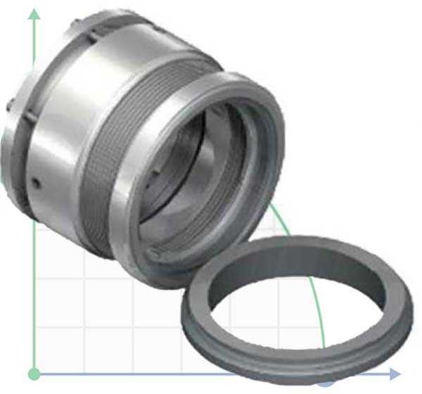 High temperature mechanical seal R-609 65, SIC/SIC, GRAFOIL, AM350/316