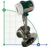 DN125 Caudalímetro vortex de acero inoxidable KLUGB PN16 RF brida DIN, para vapor 0.75-11 t/h <1,6 MPa, <250°C, 4-20mA, ExdIIBT6