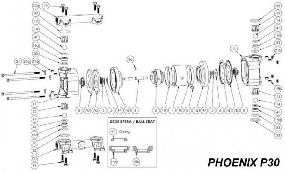 Asiento de bola, POM-C, PHOENIX P30