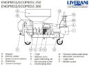 Continuous screw press for winemaking LIVERANI ENOPRESS/ECOPRESS 300, 2000-4000 kg/hour, 4.1 kW, 11 rpm, stainless steel