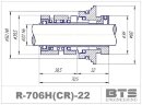 Sello mecánico de cartucho para Grundfos R-706H(CR) 22, SIC/SIC, VITON, 316 tipo Grundfos HQQE, HQQV, HQQK, HQBV, HUBE, HUBV, HQQF