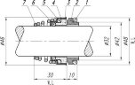 Торцевий ущільнювач валу насосу R-BT-FN.NU 10, SIC/SIC, EPDM, 304