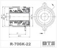 Картриджное торцевое уплотнение насоса Grundfos R-706K 22, SIC/SIC/SIC/SIC, VITON, 304