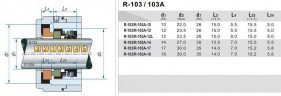 Уплотнение торцевое R-103 10, CAR/CER, EPDM, 304