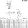 Многоступенчатый насос для питания котлов EVXE20/1, 1,5 кВт, 28,8 м3/ч, 17,2м, 220V/M, AISI 304 (EBARA EVM)