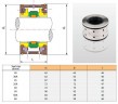 Уплотнение торцевое EMU R-TSWE 50, SIC/SIC/SIC/SIC, VITON, 304