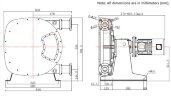 Industrial hose pump JXHIN-50-CI+SS-NBR-P, 7.18 m3/h, 4 kW, 16 bar, 380V