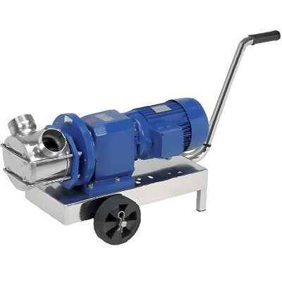 Bomba de impulsor para bombeo de líquidos viscosos LIVERANI RID MINOR 40 NR TF 1,5kW, 700rpm, 380V con reductor, sobre carro