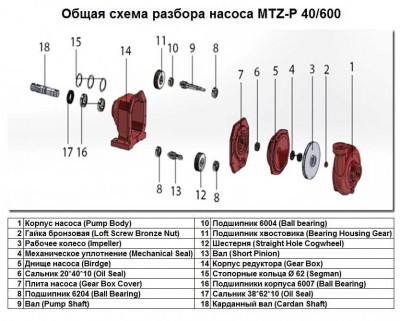 Corps de pompe pos.n° 1 pour pompe MTZ-P 40/600, art.1015510