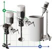 Портативная лопастная мешалка GREATWALL MIXERS с редукторным приводом серии XKJ мощностью до 2,2 кВт 0~350 об/мин
