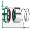 Sello mecánico R-120 50, SIC/SIC, VITON, 304, T5A