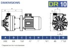 Bomba centrífuga horizontal con sellos mecánicos DR 010 PP, 0,75 kW