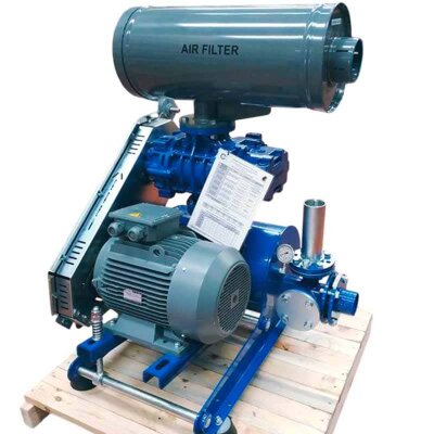 Повітродувка RUUT BLOWER H37 (DN150/PN10), 1500 м3/год, 2500 об/хв, з двигуном 45 кВт, 380B, 50Гц, на рамі
