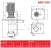 ADV 80/PVDF/800/0.75HP/2800/BSP pionowy pompa odśrodkowa