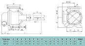 Bomba de engranajes para asfalto EMSE EDP-I 3 pulgada, 16,2-31,9 m3/h con engranaje interno, sin motor