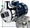 Pompe en acier inoxydable CRX EBARA DWO 150, 1,1 kW, 33 m3/h, 9,8 m, 380 V/T, AISI 304 avec roue ouverte