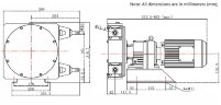 Industrial hose pump JXHIN-15-AL-F-NBR-P, 215 l/h, 0,55 kW, 12 bar, 380V