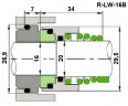 Joint d'arbre Lowara R-LW 12, SIC/SIC, VITON, 316