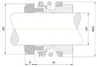 Торцевое механическое уплотнение вала R-MG13 43, SIC/SIC, EPDM, 304, G60 типа ROTEN L3N, STERLING SMG13, LIDERING LRB17NU