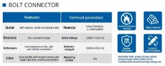 CN06-LSP120A-01-LD, 120A, 1000V DC болтовий конектор гвинтовий тип, оранжевий