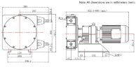 Industrial hose pump JXHIN-20-ABS Plastic-NR-P, 391 l/h, 0,55 kW, 10 bar, 380V