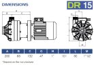 Bomba centrífuga horizontal con sellos mecánicos DR 015 PP, 0,75 kW