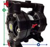 Bomba neumática de membrana para coagulante PHOENIX P55 PVDF SANTOPRENE+PTFE, 55 l/min