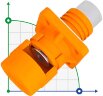 CN06-LSP120A-01-LM, 120 A, 1000 V DC-Stecker mit Bolzen und Mutter, orange