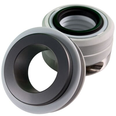 Garniture mécanique pour arbre de pompe R-10T 1 1/8 pouce type AESSEAL B08, FLOWSERVE TBR, ANGA A10 en matériaux SiC/SiC, PTFE, 304, V