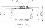 Einzelne Gleitringdichtung für Liverani-Pumpe, LOWARA R-BT-RN 12, SS/CAR, VITON, 304, T8RN