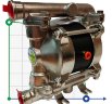 Pompe pneumatique à membrane PHOENIX P18 AISI316 HYTREL+PTFE, 20 l/min pour prairie