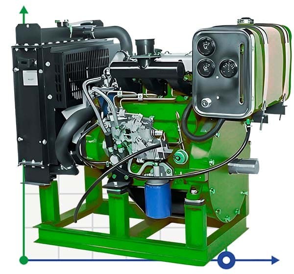 Moteur diesel PD 380, 20kW, 3000rpm, entraîné par la prise de force