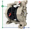 Пневматический мембранный насос PHOENIX P60 PP HYTREL+PTFE, 65 л/мин для уксусной кислоты