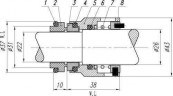 Торцевое уплотнение Lowara R-LWR 22, SIC/TC, VITON, 316