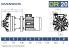 Горизонтальний відцентровий насос з торцевими ущільненнями DR 020 PP, 1,1 кВт