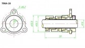 Уплотнение картриджного типа R-706A 16, SIC/SIC, VITON, 304