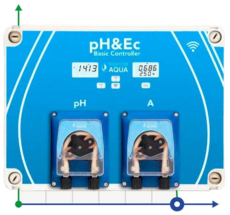 Controlador automático de pH&Ec con medición de la temperatura del agua y bomba de fertilizante con Wi-Fi