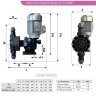 Lösemitteldosier-Motormembranpumpe AQUA MSN, AISI 316L, 355 l/h, 8 bar, 0,37 kW, 380V