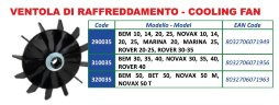 Ventilateur de refroidissement moteur MEC 71 pour BEM 30, 35, 40, NOVAX 30, 35, 40, ROVER 40 pour pompe ROVER POMPE