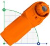 JC-CN14-W-01, 450 A, 1500 V CC, conector de batería de 185 mm² de sección transversal, naranja