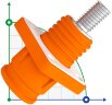 JC-CN14-S-01-LD, conector hembra de batería de 450 A, 1500 V CC, tipo tornillo, naranja