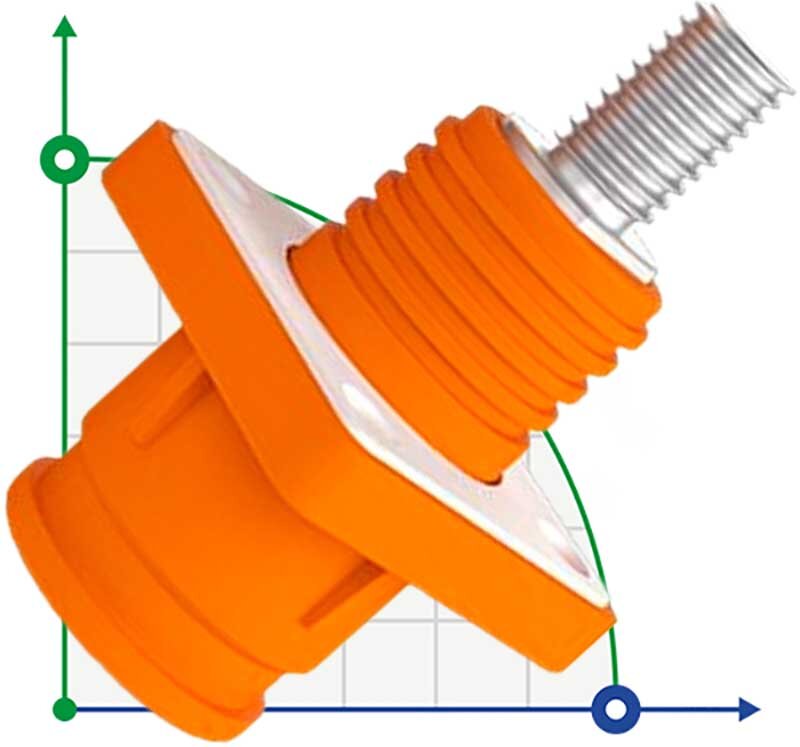 JC-CN14-S-01-LD, conector hembra de batería de 450 A, 1500 V CC, tipo tornillo, naranja