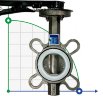 PN16 DN40 Vanne papillon, corps et disque en acier inoxydable AISI 304, siège PTFE