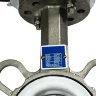 PN16 DN40 Vanne papillon, corps et disque en acier inoxydable AISI 304, siège PTFE