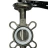 PN16 DN40 Vanne papillon, corps et disque en acier inoxydable AISI 304, siège PTFE